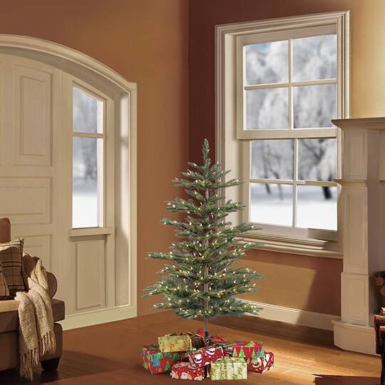 6 Pack: 4.5ft. Pre-Lit Aspen Fir Artificial Christmas Tree, Clear Lights